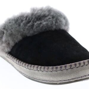 EUC UGG Wrin Black Suede Shearling Slippers size 8